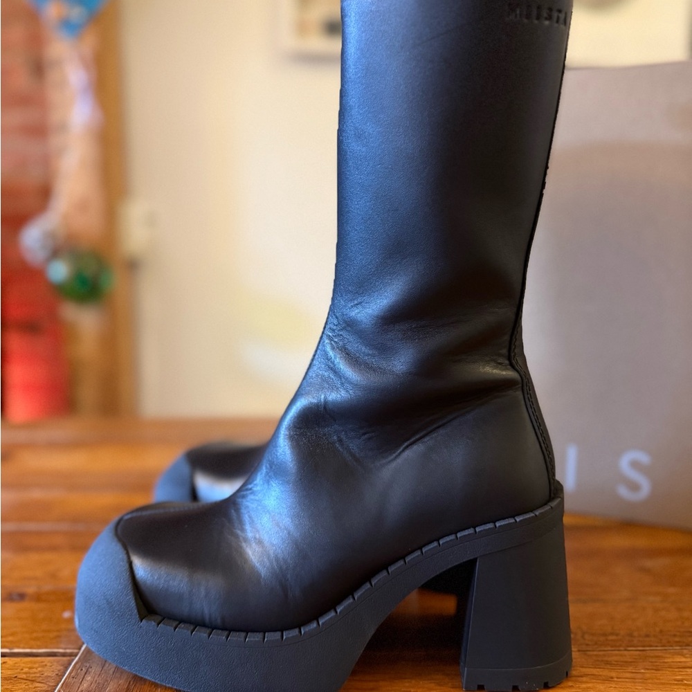 Miista Black Heeled Boots - Brand New